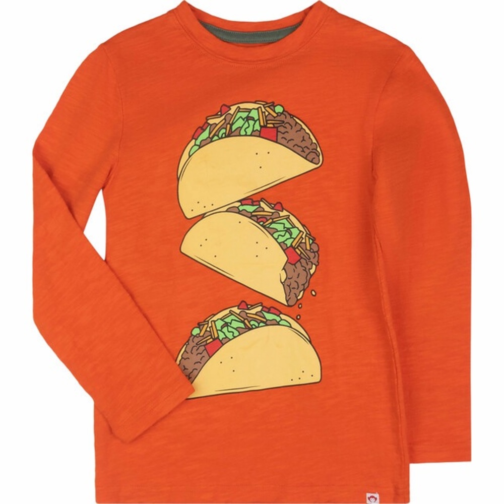 Appaman Orange Taco Night Long Sleeve Tee